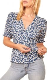 Reformation Poire Floral Wrap Blouse   Nordstrom at Nordstrom